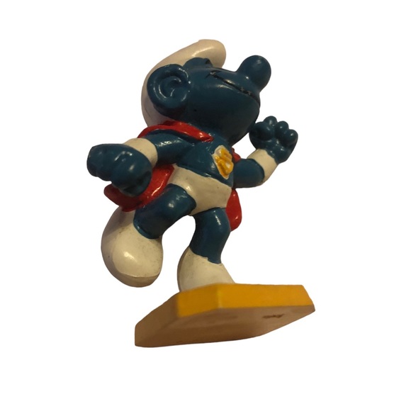 Vintage Superman Smurf Peyo Yellow Base Bully Germany 80ies - Picture 10 of 10
